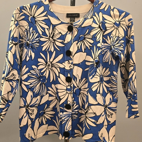 Cable & Gauge Blue and Cream Floral Shirt - Picture 2 of 7